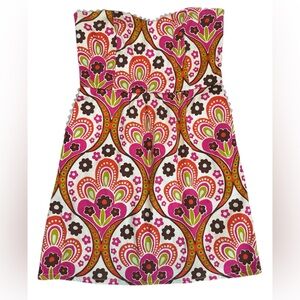 Judith March Retro Floral Strapless Dress